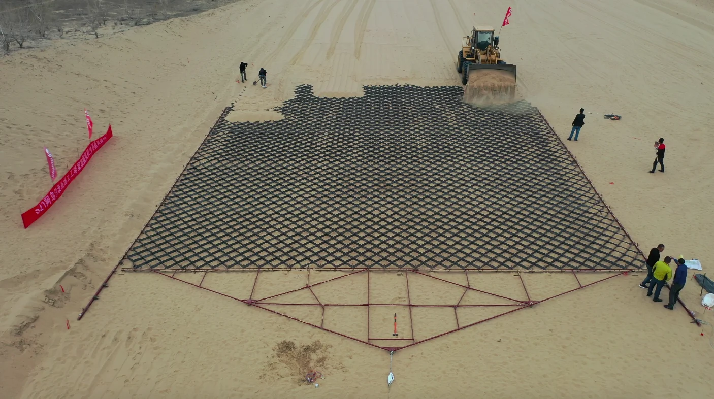 Hot selling 6cm high geocells for embankment--PP Materials