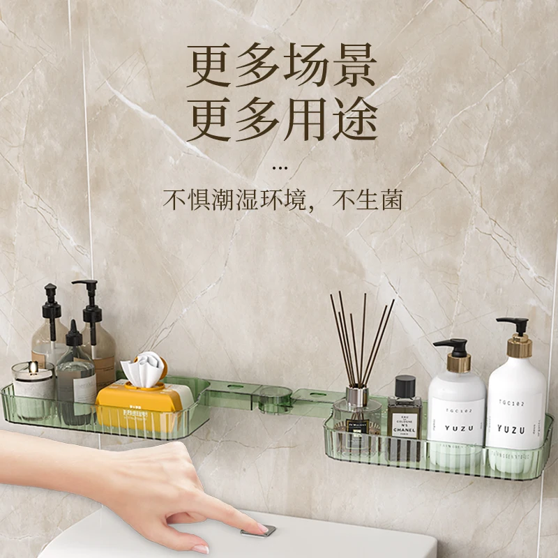 Acrylic rotating storage shelf wall-mounted cosmetics display shelf perforation-free toiletries storage shelf wholesale