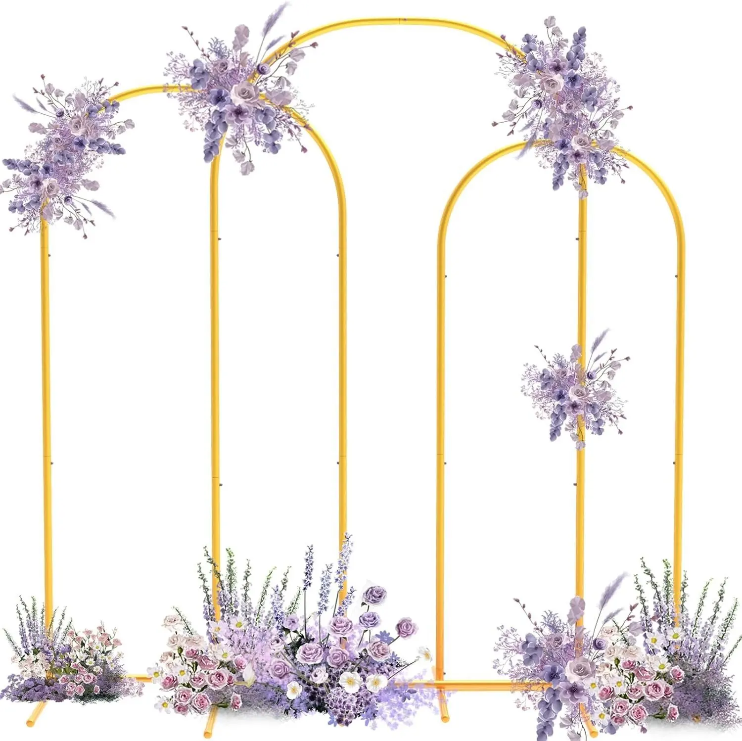 Birthday Party Supplies Decoration Metal Arched Balloon Frame Backdrop Stand Gold Floral Wedding Arch