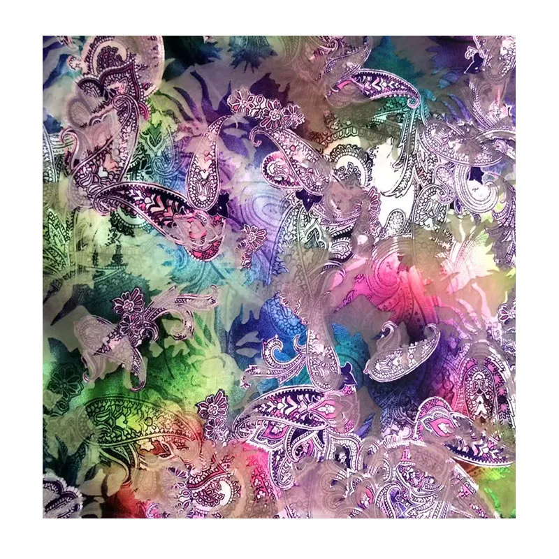 Парчовая эластичная ткань из полиэстера и эластичного бархата с цветочным принтом для одежды и платьев