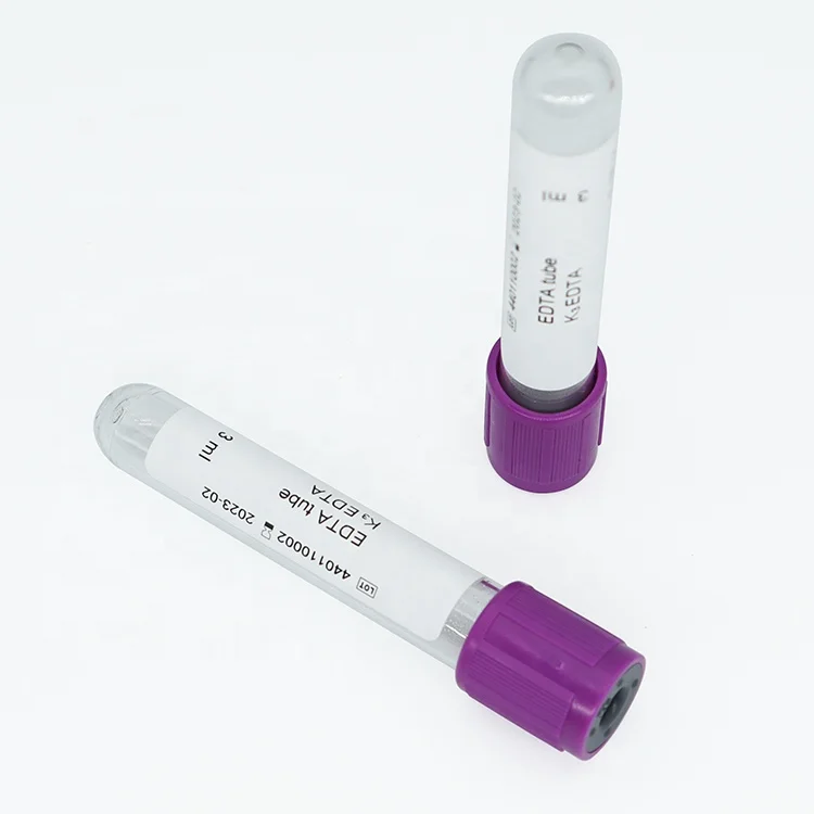 Best selling blood collection tubes 1.3m/2ml edta k2 edta tube k3 with purple color
