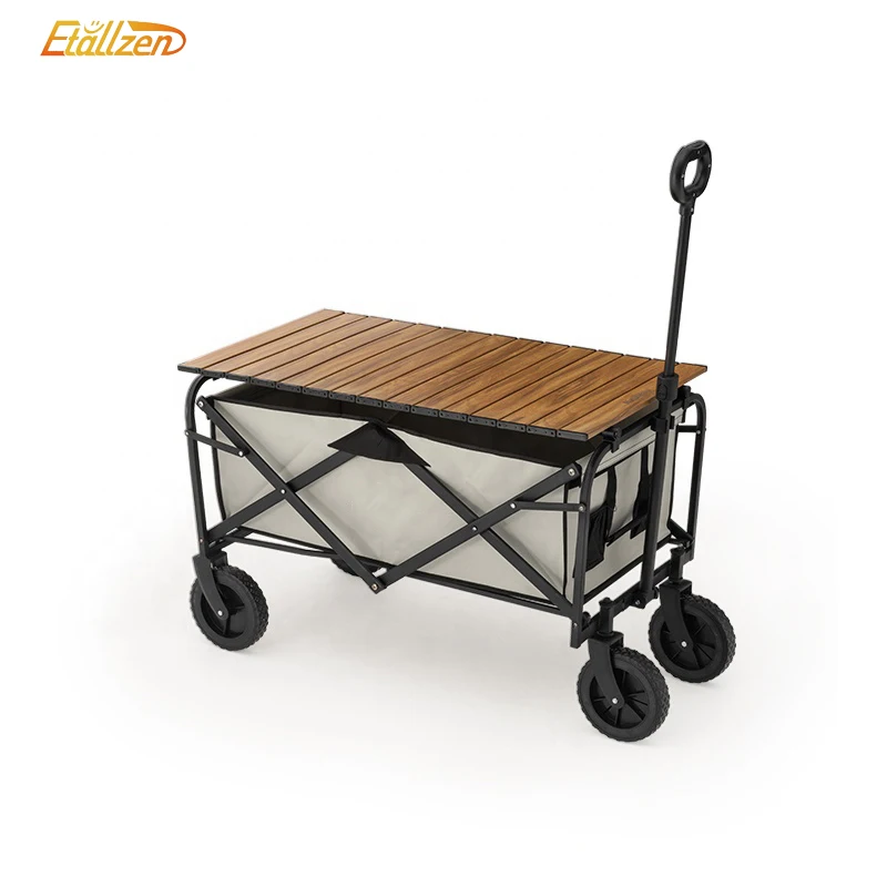 Picnic Compact Outdoor Folding Utility Wagon Folding Collapsible Outdoor Utility Wagon Cart Wagon Folding Carts With Table