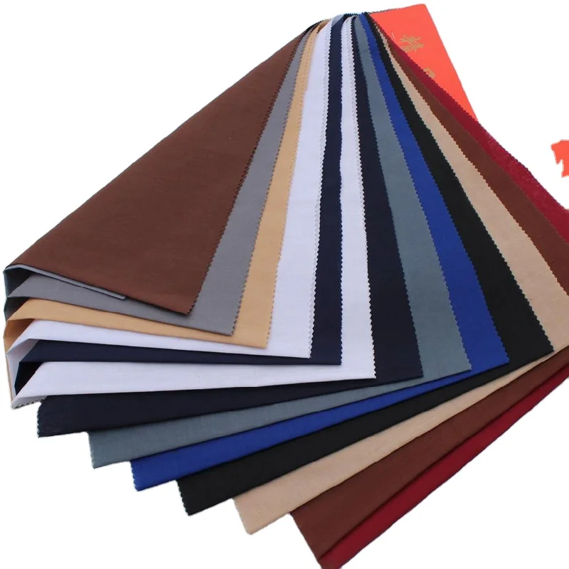 Wholesale 65/35 T/C Polyester/Cotton Twill Fabric 21*21 108*58 Plain Dyed for Shirt Work Fabric 90 10 96*72 80 20 110 76