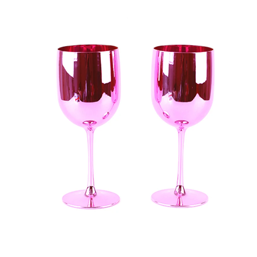 Ice Imperial Champagne Pink Rose Acrylic Goblets Glasses Flutes