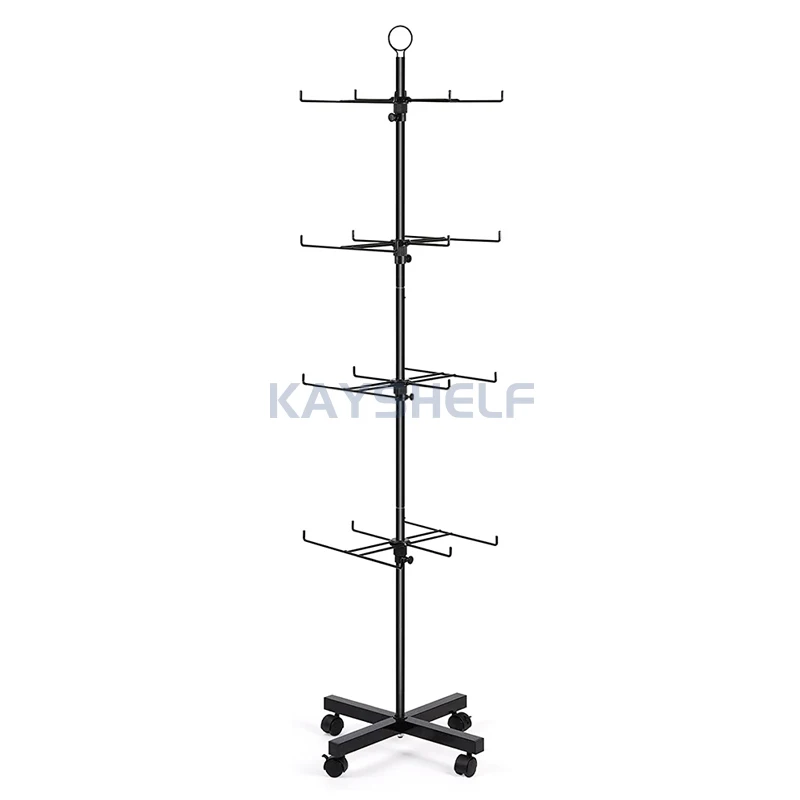 Розничная торговля, напольная металлическая проволочная стойка с крючками, вращающаяся витрина для конфет, закусок, ювелирных изделий