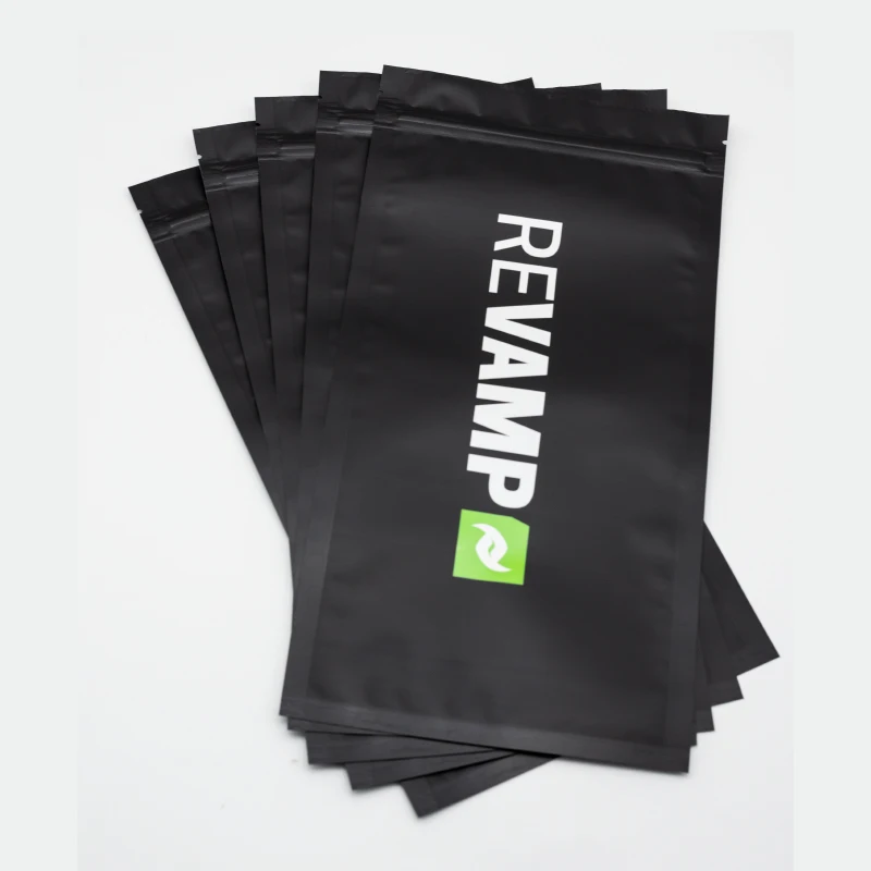 
various size three-sealed side soft touch zipper matte black plastic laminated underwear packaging bag 