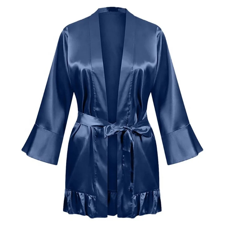 Custom breathable Satin Robe Silky Kimono Bathrobe for Bride Bridesmaids Wedding Party Loungewear Silk Kimono Robe
