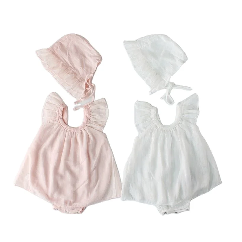 
Ins 2020 Summer Full Moon Baby Baby Hundred-Day Dress Princess Flying Sleeve Net Gauze Romper Dress Romper 