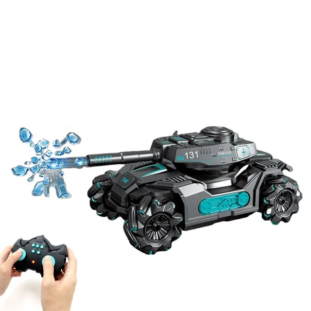 Tank Fight Gel Water Bullet Launch 2.4G Remote Control Car Truck 360 Degree Spin RC Car Toys For Kids