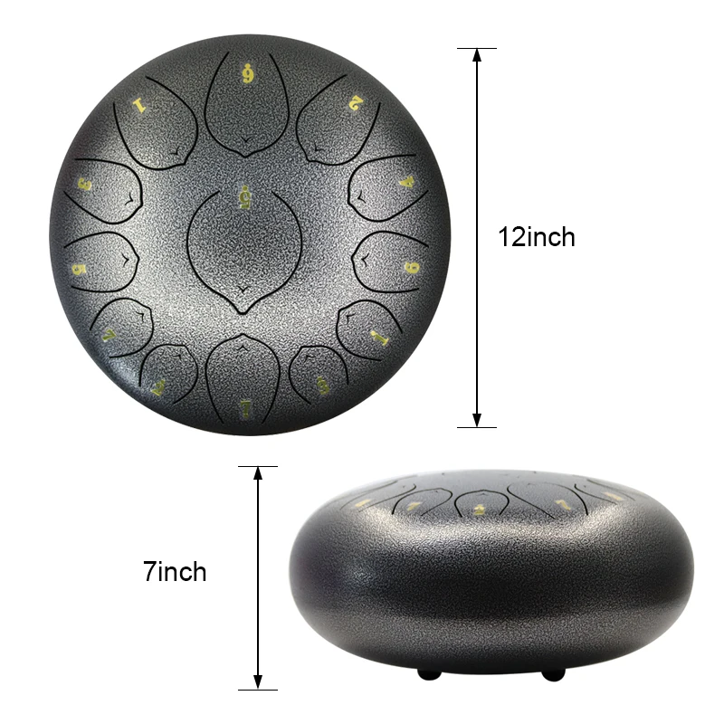 Top Sell Fancy Large  OEM 13 notes 12 inch Steel Tongue Drum Percussion Instrument Hand pan Drum Tank Drum