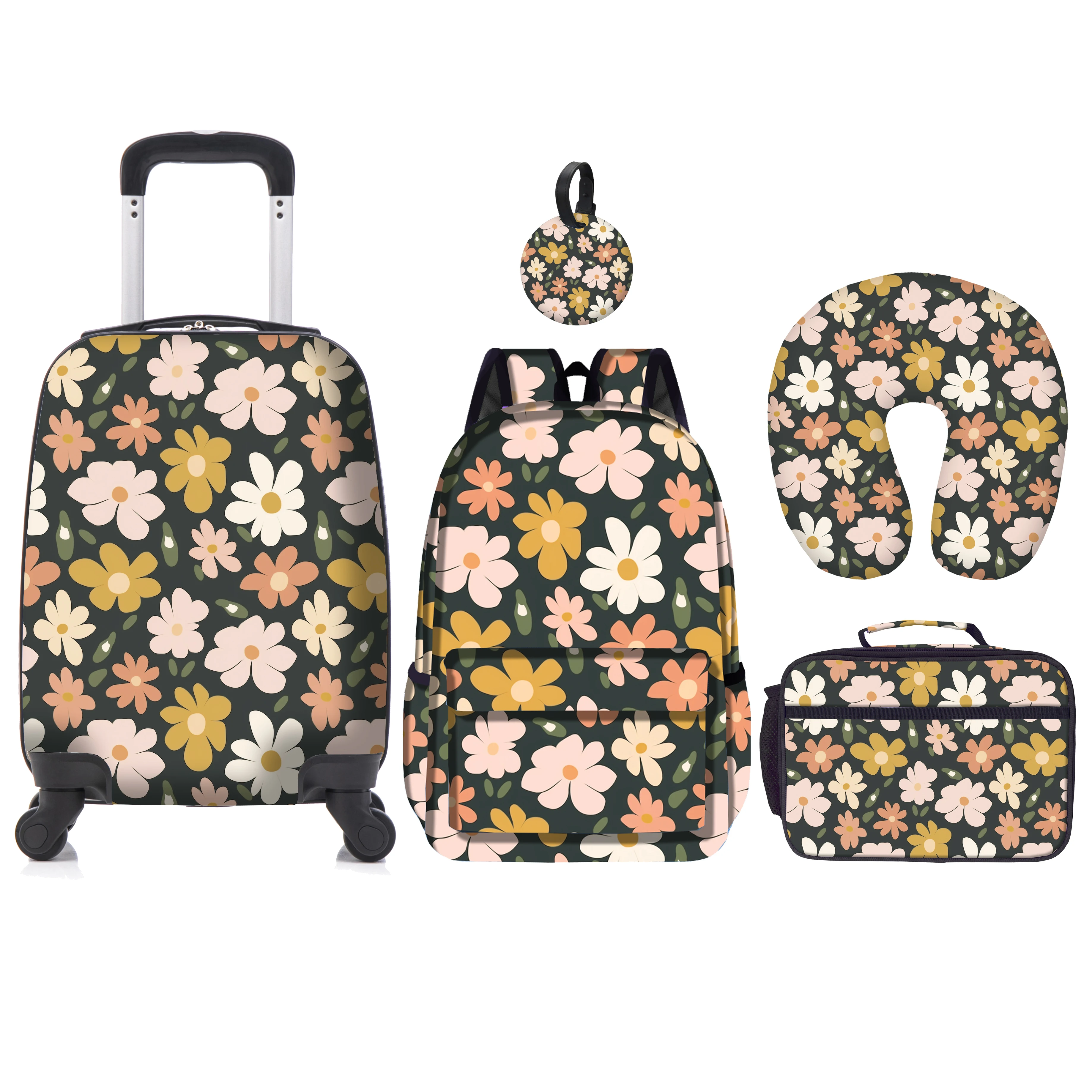 5Pcs Kids Luggage Set Kid Hard Luggage Case for Girls Boys Travel Rolling Carry On Suitcase with Wheels