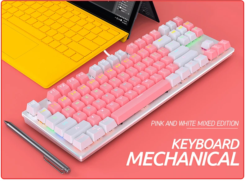 87 Keys Blue Switches Backlit Gamer Rgb Backlighting Mechanical Gaming Keyboard OEM/ODM Keyboard keyboards