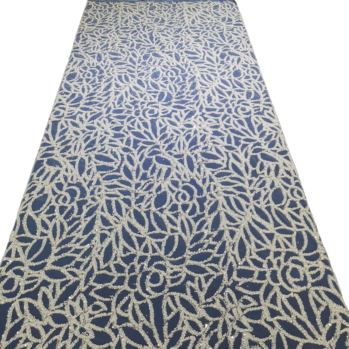 Свадебная прозрачная сетчатая ткань из плотного бисера с кристаллами и блестками, роскошные белые кружевные материалы, тюль для женских платьев, вечеринок