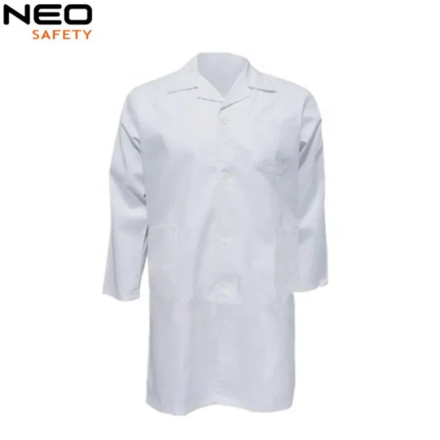 Simple style high quality cotton navy blue lab coat