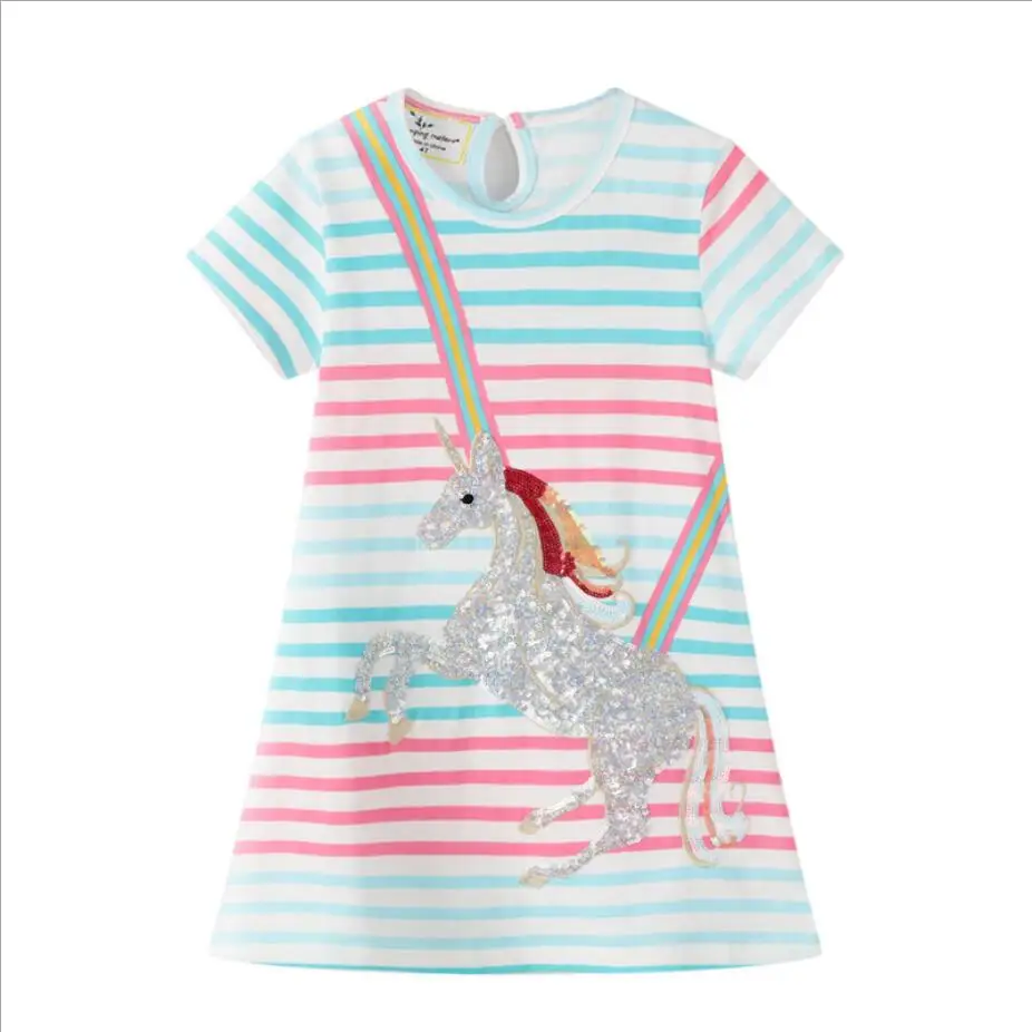 High Quality korea dress girl Baby Girls Flower Dresses Cotton Princess Cartoon Short Sleeve Kids Clothing