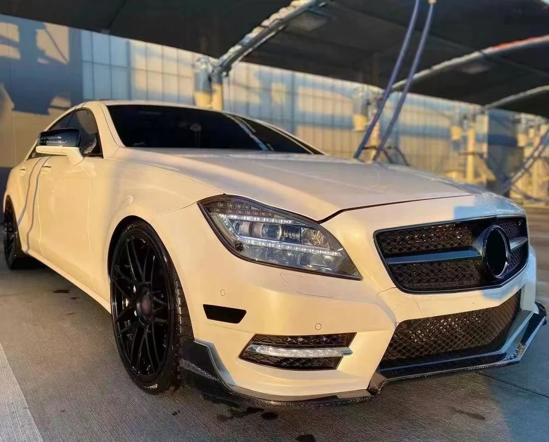 Car Carbon Fiber Front Bumper Lip for Mercedes Benz CLS W218 C 2012-2014