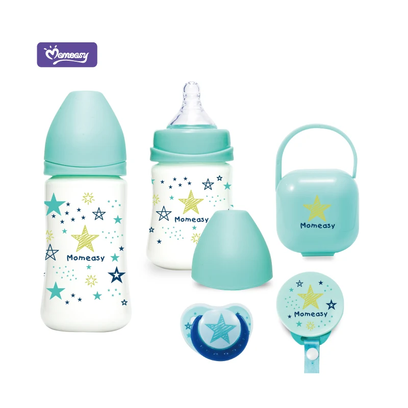 MOQ One Carton Factory Directly Supply Momeasy Baby Feeding Bottle Set Newborn Gift Set