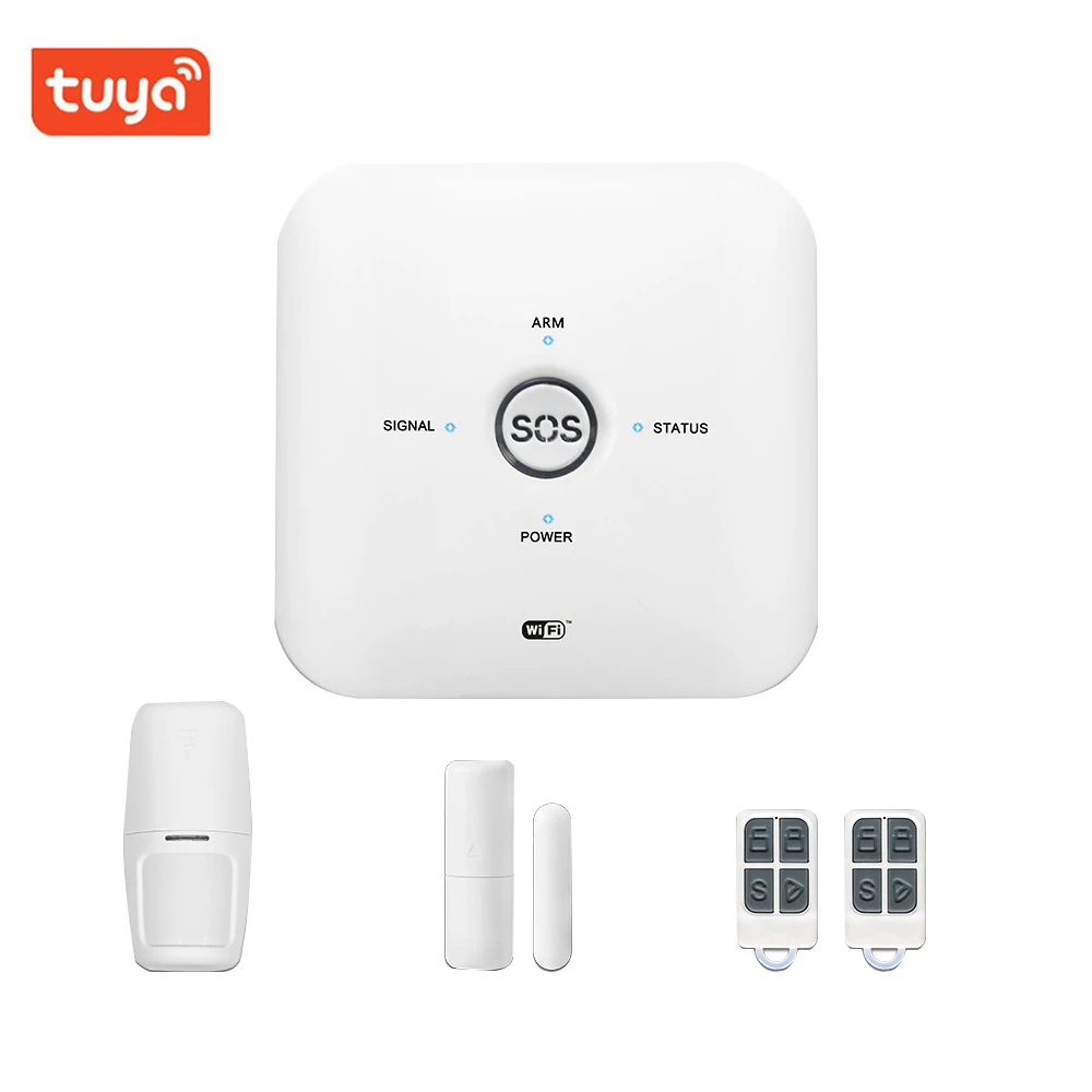 Умная беспроводная камера Tuya, связь для домашней безопасности, GSM + Wi-Fi сигнализация с кнопкой SOS/тревоги