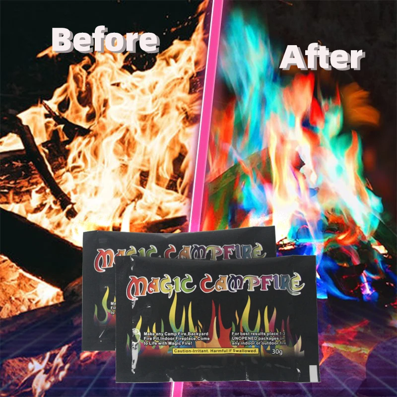 Sunrich Plastic Packs Magical Flames Outdoor Fireplaces New Year Halloween Parties Camping Fire Pit Decoration Magic Fire
