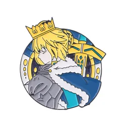 Two dimensional my King metal insignia Anime brooch Saber Sword Soul Cartoon Grail War Destiny designated crown
