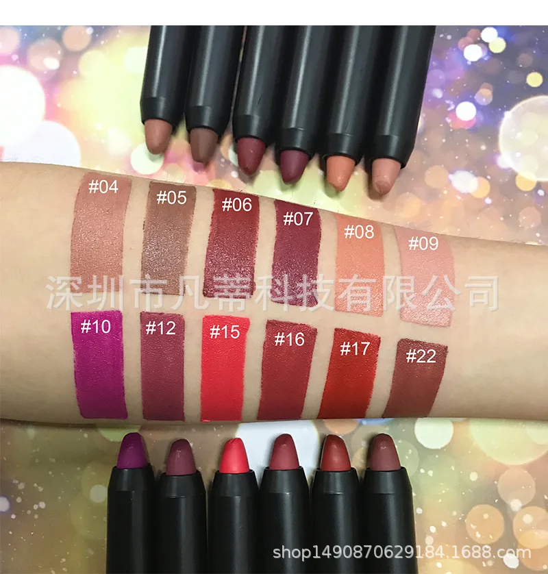 Cross-border makeup, spot no LOGO10 color crayon lipstick easy to color lipstick pen No LOGO