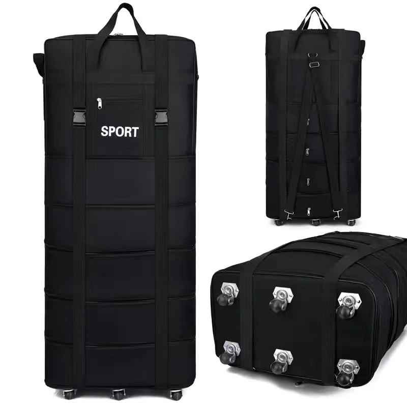 Air cargo shipping bag 2023 new arrivals extensible super large capacity folding storage bags with wheels luggage travel bags