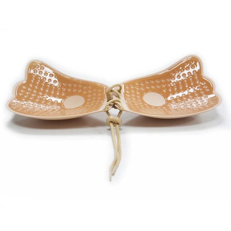 Adhesive Lifter Waterproof Butterfly Strapless Push Up Silicone Bra With Strap