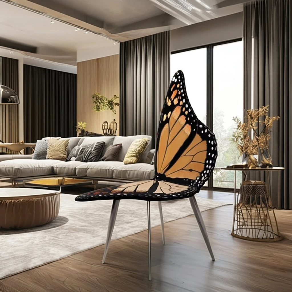 Italian Fashion High-End Luxury Design Single Butterfly Chair for Outdoor Villa Living Room for Senior Leisure Art Design