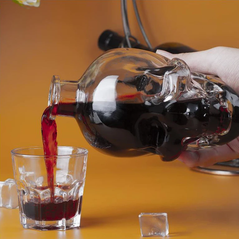 750 ml handmade champagne vodka liquor wine glass bottle whiskey glass bottle with cork stopper