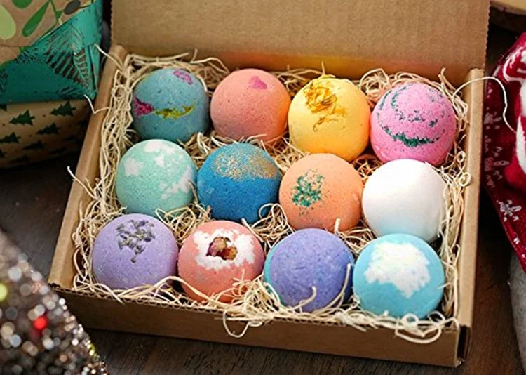 OEM/ODM завод, оптовая продажа, частная торговая марка, Бомбочки для ванны, подарочный набор, 12 натуральных подарочных комплектов для ванны