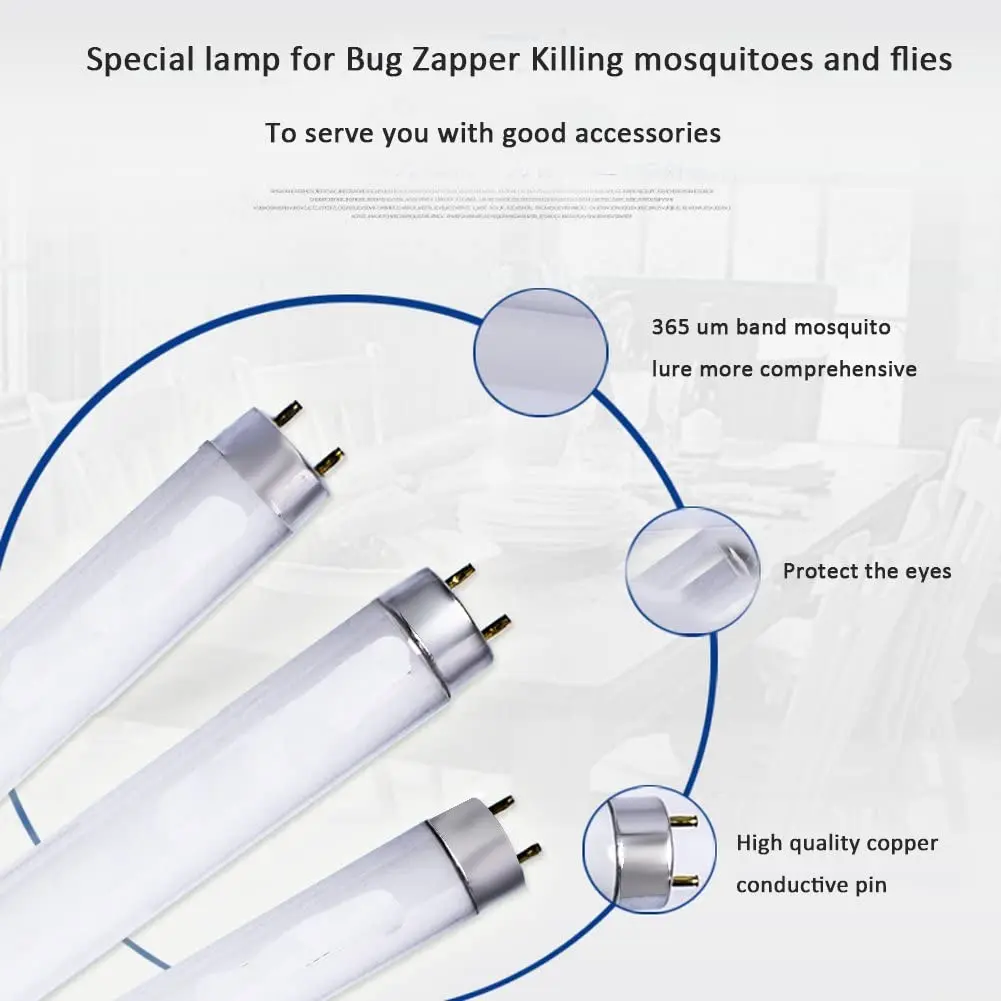 110V 230V fly-killing lamp restaurant shop with fly-trap lamp blue purple light tube T5 6W 8W 15W G5 base UV-A BL mosquito lamp