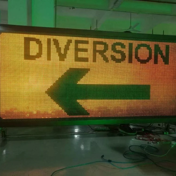 EN12966 vms Traffic solar led road compulsory ahead sign with SGS certificate