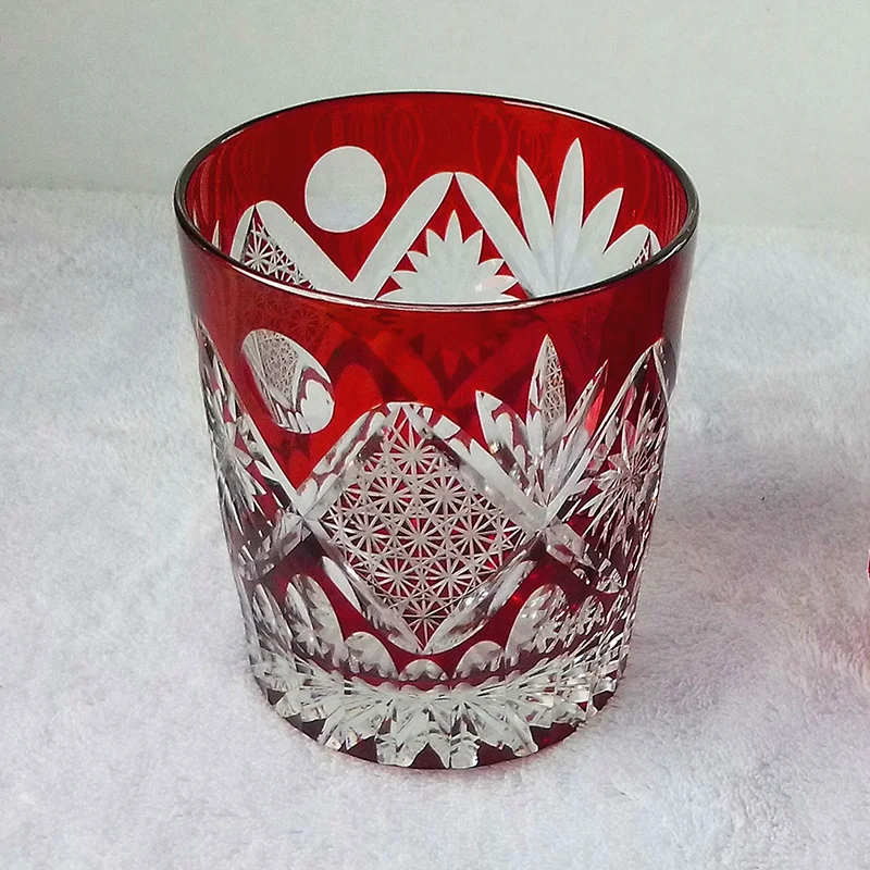 Vintage Crystal sake glasses Luxury crystal colored lead-free glass sake glasses with thick bottoms Crystal cup