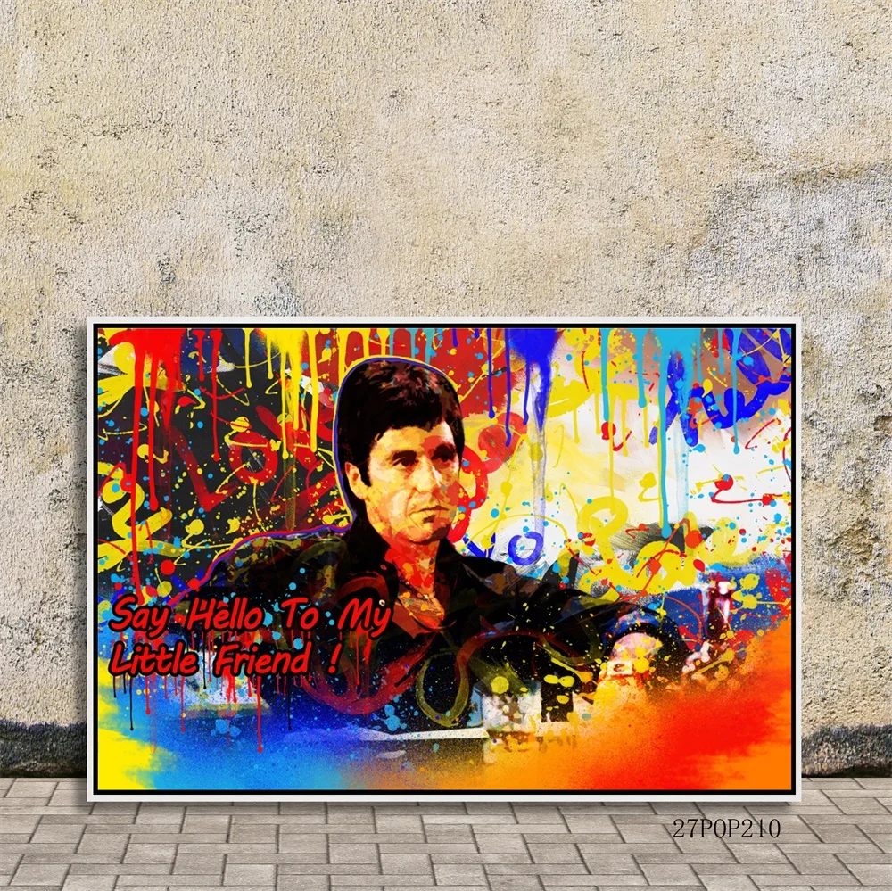 Paintings For Living Room Wall Scarface Painting Hand Made Art Pop Art Painting