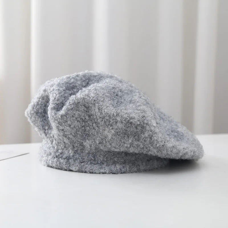 2022 Hot Wholesale Ladies Wool Hat Fashion winter Beret Hat Elegant Styles Pure Color Knitted Hat