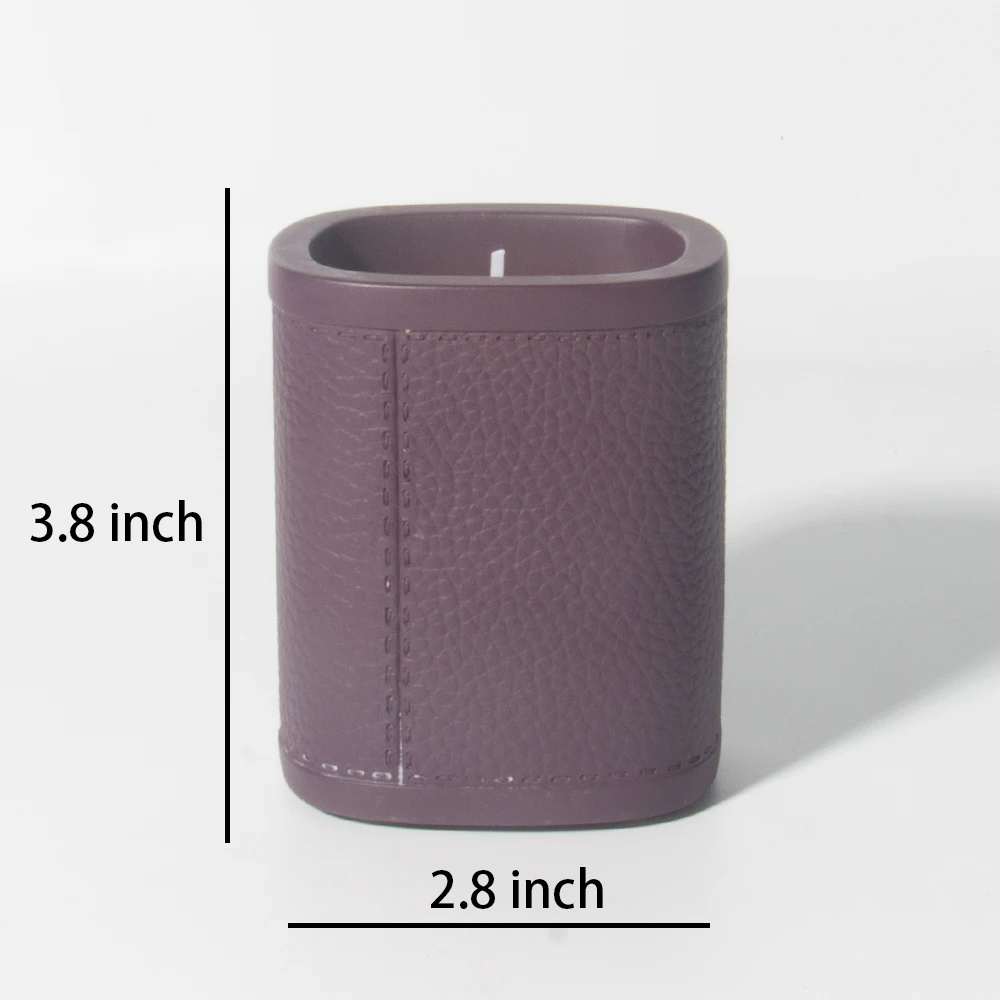 Luxury Leather Empty Effect Concrete Wholesale Candle Jars Candle Vessels Container Home Decor for Easter Silk Screen Printing