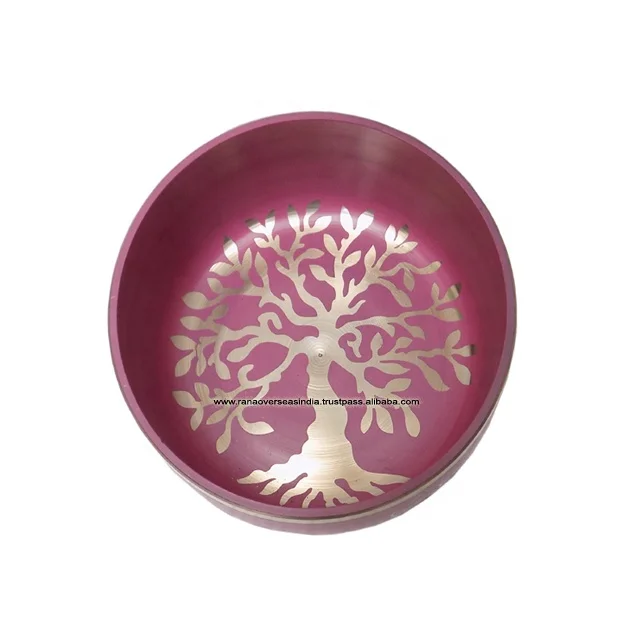  Тибетская медитационная чакра семь чакр 6 дюймов Поющая чаша с цветочным дизайном жизни