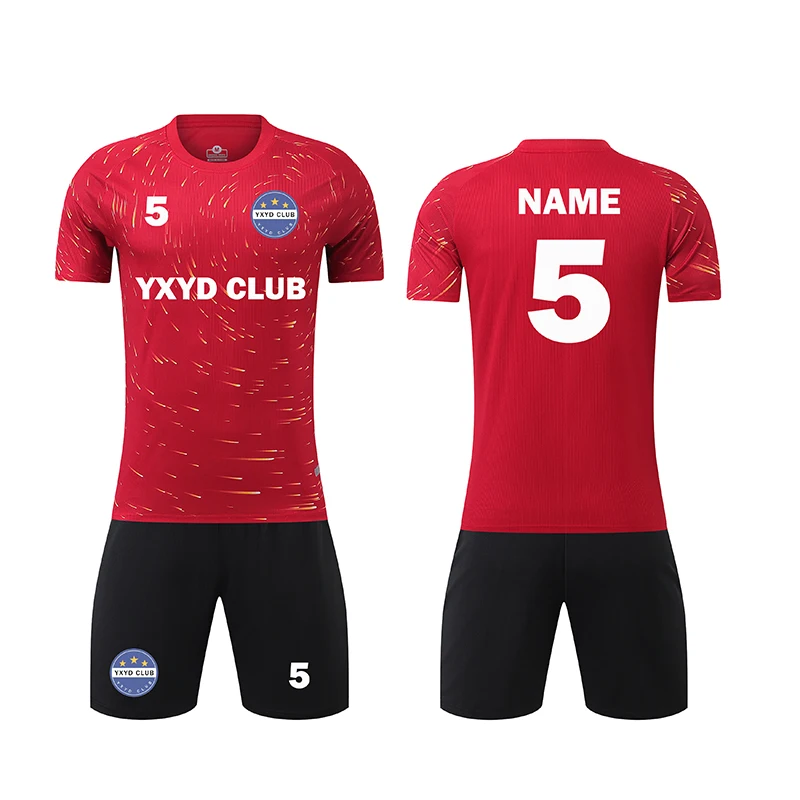 Оптовая продажа футбольная тренировочная рубашка с коротким рукавом Мужская фиолетовая Футбольная форма Молодежная школьная команда майка