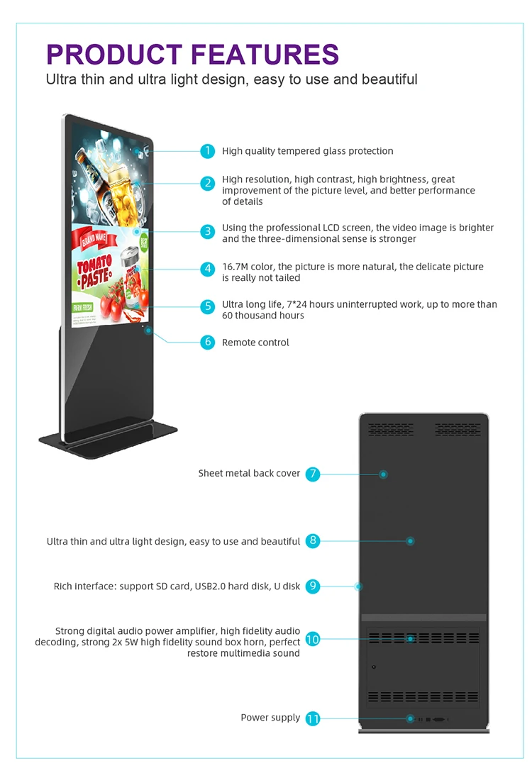 32 43 49 55 дюймов LCD монитор стоящий сенсорный экран freestand цифровой рекламный дисплей плеер киоск