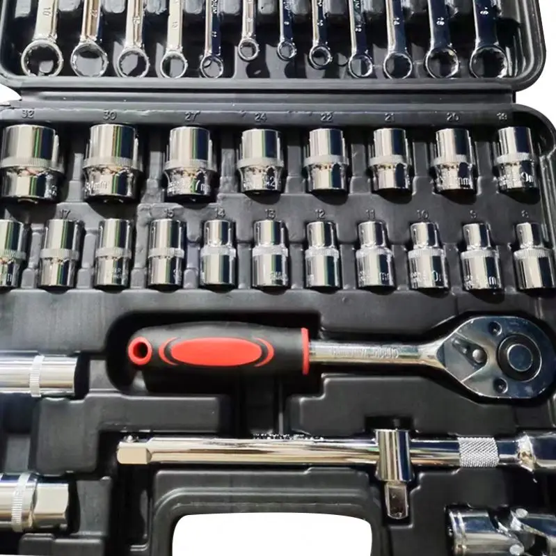 OEM Household Tool Kit for Home Improvement with Hammer Pliers Set Ratchet Wrench Socket Car Repair Tool Box