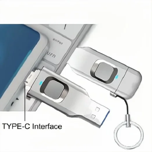fingerprint AES 256 encryption USB Flash drive Type-C USB 2.0 3.0 memory stick thumb drive 32GB 64GB 128GB customized logo