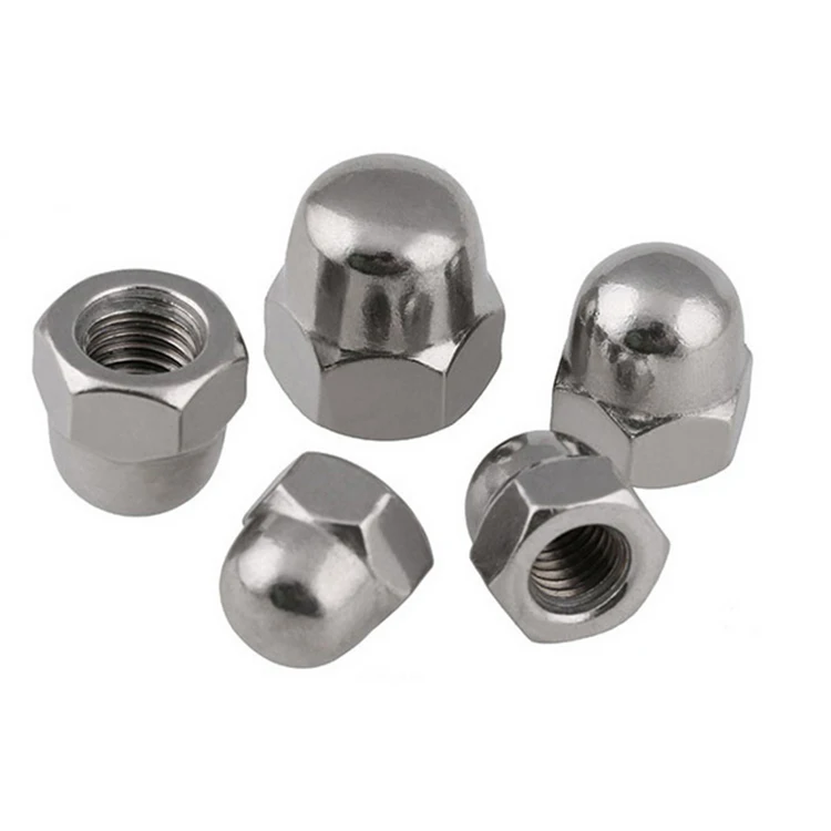 SS304 SS316 Stainless Steel Hex cap Domed Acorn Nut  OEM Stock Support