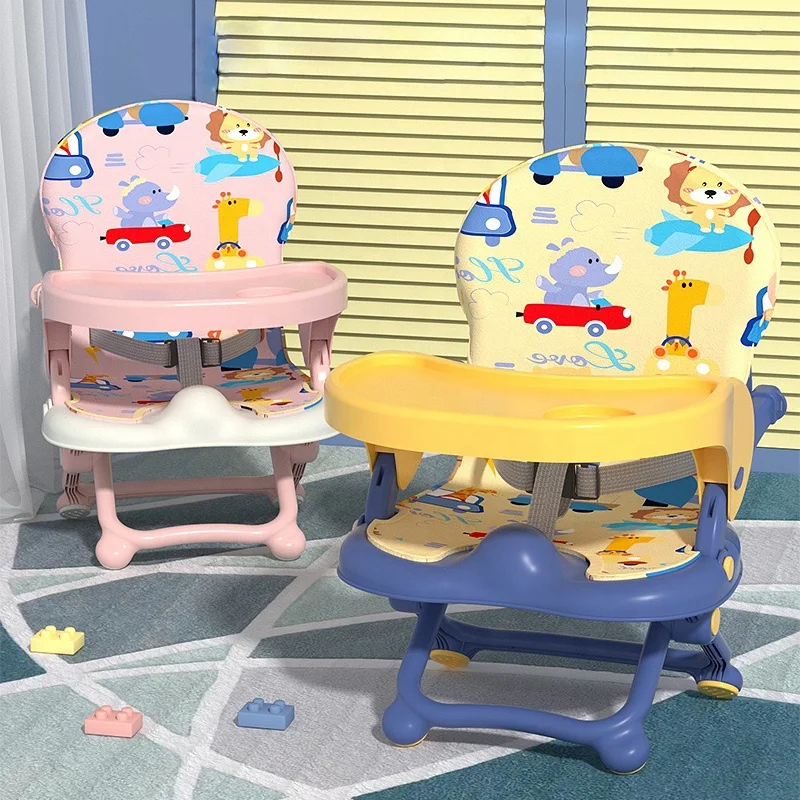Fold-able Baby Dining Chair Travel Portable Infant Booster Seat Chair With Removable Tray