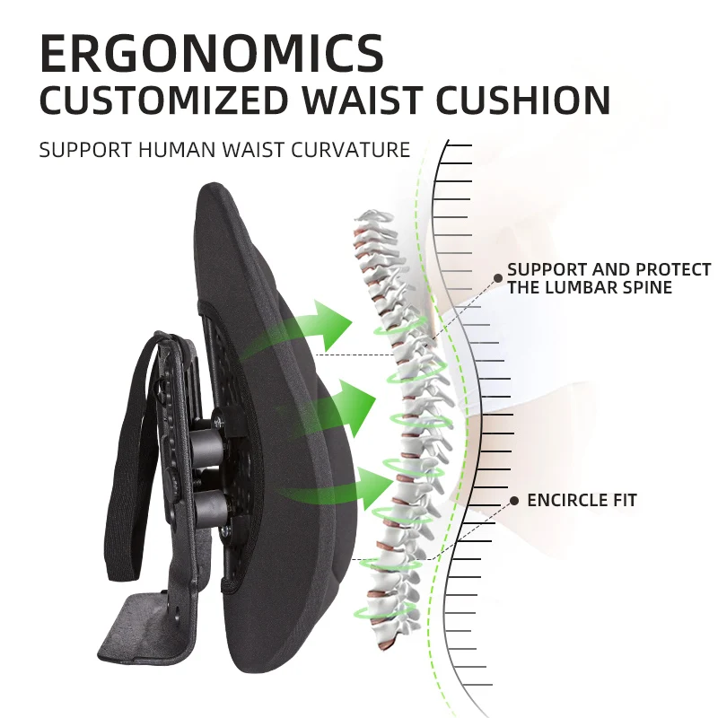 Lumbar Support Memory Foam Cushion  Cover Ergonomic Orthopedic Back Rest Pillow for Office Chair Car Lumbar back support