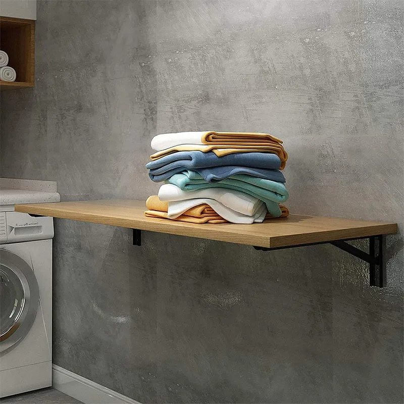 Modern Wall Mounted Folding Table Metal Wall Shelves Wall Mounting Workbench Floating Computer Table