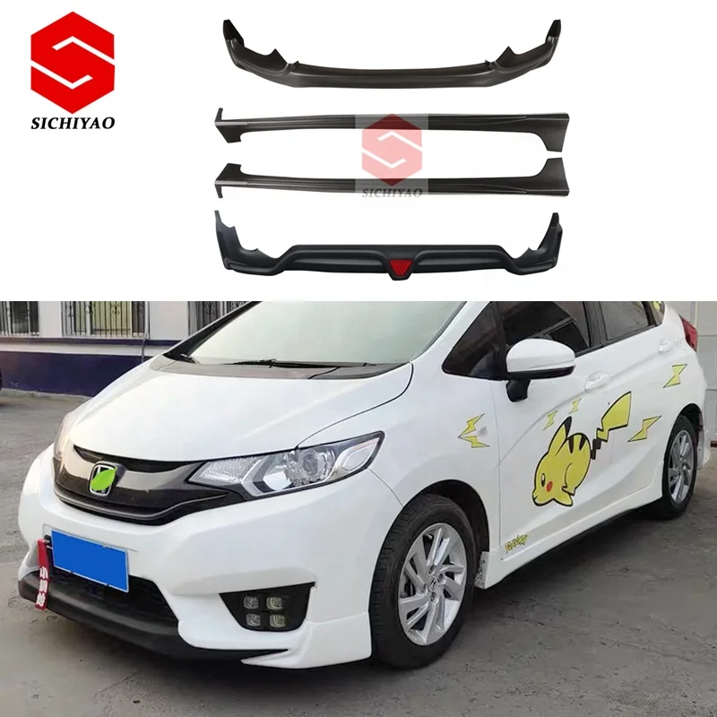 For Honda JAZZ  body kit Style WXK 2014-2017 Honda fit GK5 Front lip bumper Rear lip Side skirt High quality PP material