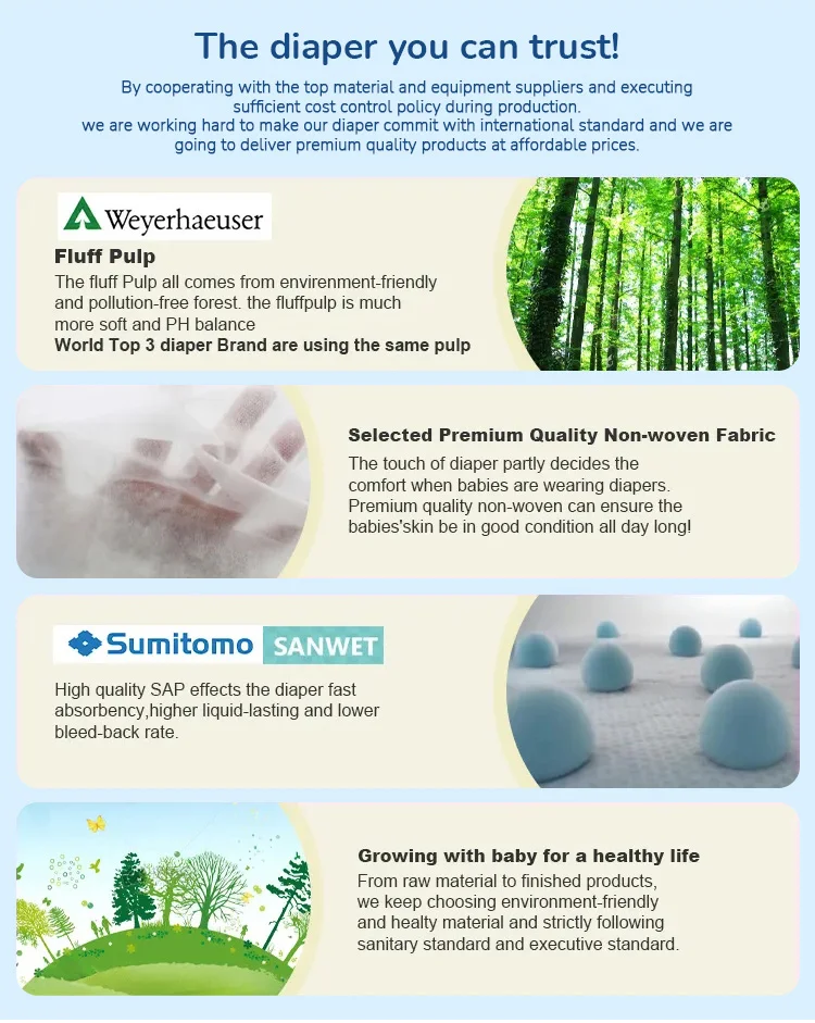 BB Kitty Premium Diapers Baby White Factory Supplier Japan Diaper Panales De Bebe Disposal Babies Nappies