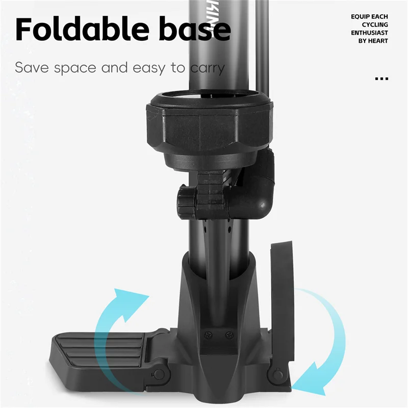 WEST BIKING High Pressure Bike Bicycle Air Pump With Pressure Gauge Household Portable Mountain Stand Bicycle Pump