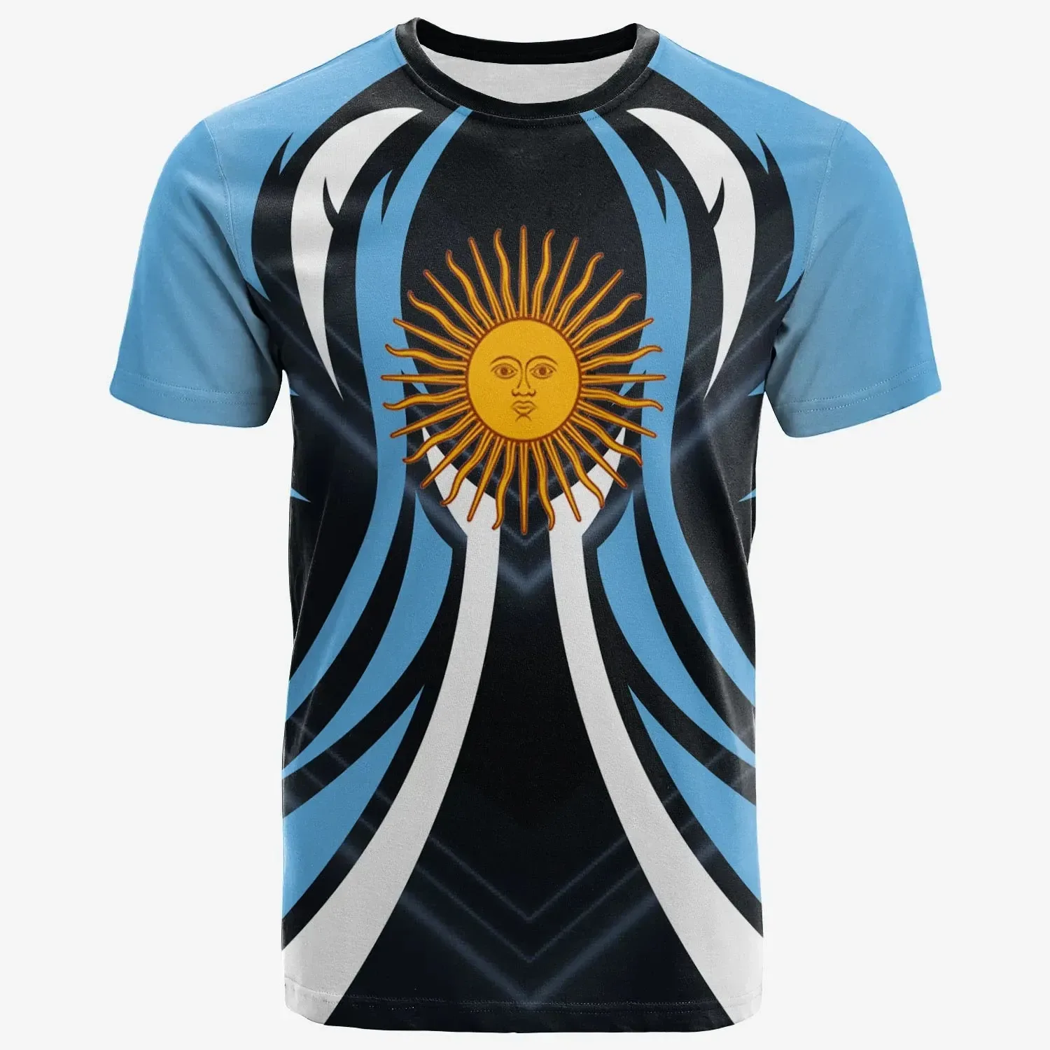 3D National Flag Printed Short Sleeves Argentina T-shirt Argentina Soccer Jerseys Argentina Football Shirts for Sport