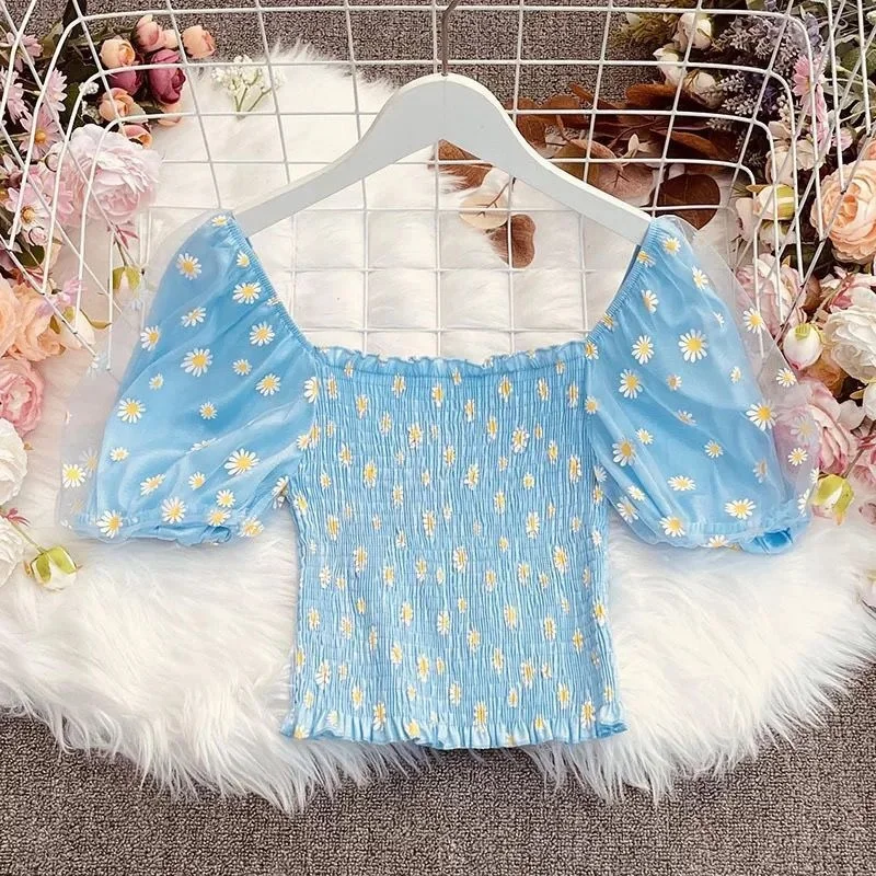 Fashion floral print shirt latest design lady casual blouse tops women